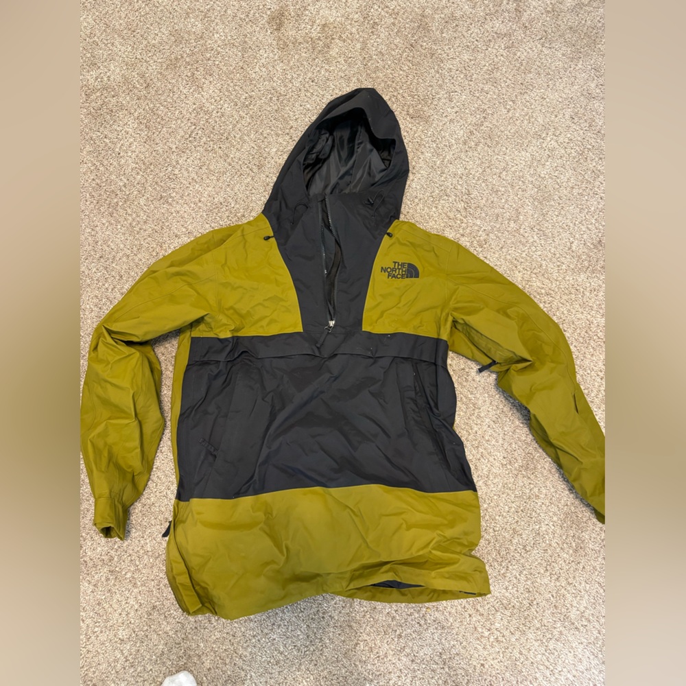 The North Face Olive Green & Black Hooded Raincoat